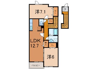 上田町 徒歩1分 2階の物件間取画像